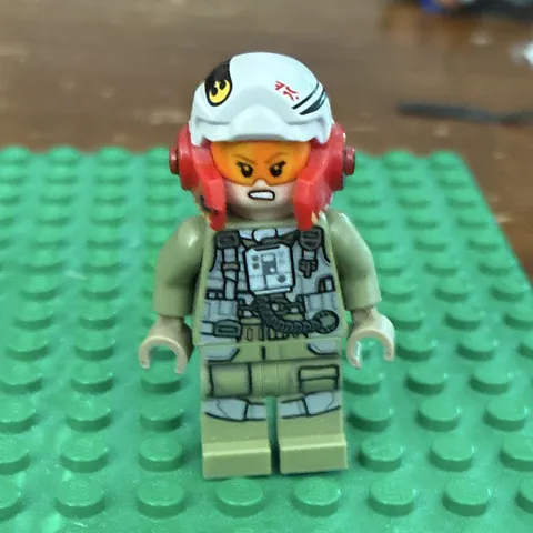 LEGO Pilot Minifigure w/ White Red Helmet, Helmet & Gear Torso Assorted Parts