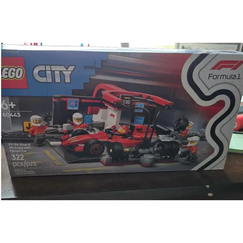 LEGO City F1 Pit Stop & Pit Crew with Ferrari Car Set 60443 322 Pcs New