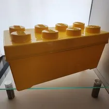 LEGO Storage Brick Stackable Box 8 Stud Building Block Container 14x7x6 yellow