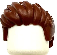 Lego New Reddish Brown Minifigure Hair Short Spiked Swept Up in Front