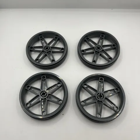 Lot of 4 LEGO Mindstorm Technic Wheels Motorcycle Rims Only Replacement Parts