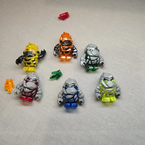  LEGO POWER MINERS Rock Monsters Lot Of 6 Yellow Red Blue Green Orange Neon