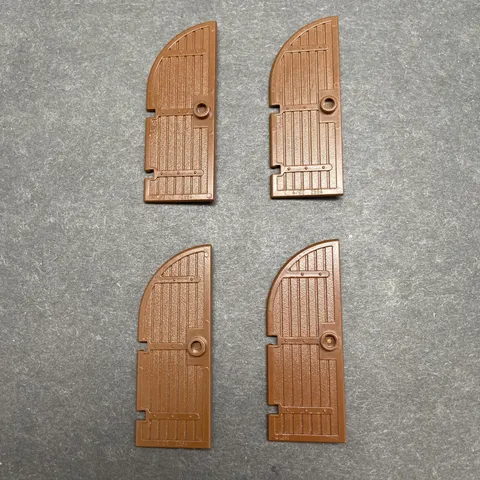 Vintage LEGO 4 Small Brown Curved Top Doors Part 2554 Pirates Castle Knight 6285