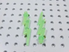 LEGO Lot of 2 Lightning Bolts Trans Bright Green Weapon Minifig BS