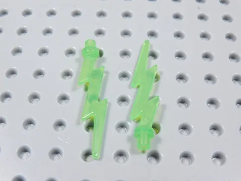 LEGO Lot of 2 Lightning Bolts Trans Bright Green Weapon Minifig BS