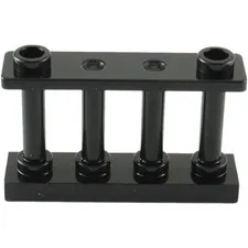 LEGO 15x Black Fence 1 x 4 x 2 Spindled with 2 Studs inv.595