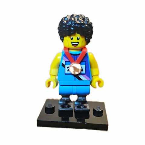 LEGO Minifigures Athlete Minifigure With Medal Blue Outfit Black Hair