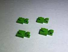 Lego Lot Of 4 Bright Green 1x1 Plate W Holder Vertical Holders New City Arm