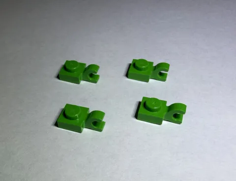Lego Lot Of 4 Bright Green 1x1 Plate W Holder Vertical Holders New City Arm