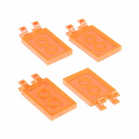 4x LEGO Transparent Neon Orange Blue 2x3 Tile O-Clip Panel 6133781 30350b