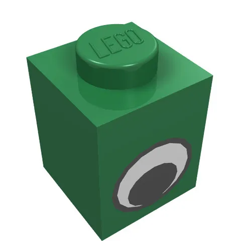 3x LEGO® Part 3005pe1 - Brick 1 x 1 with Eye Simple Black and White Pattern