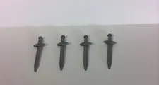 Lot of 4 LEGO long swords, dark gray