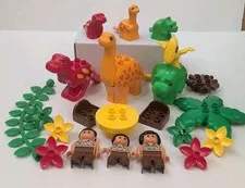 Lego DUPLO Dino World Vintage 1997 Cavemen dinosaurs Replacement Lot Of 22