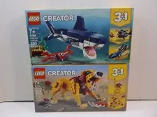 New Lego 31112 Creator Wild Lion w 31088 Deep Sea Creatures 3 In 1 Toy 224 Piece