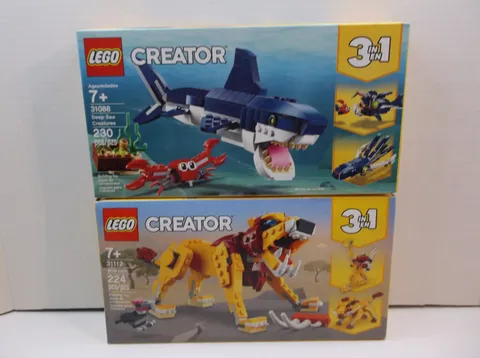 New Lego 31112 Creator Wild Lion w 31088 Deep Sea Creatures 3 In 1 Toy 224 Piece