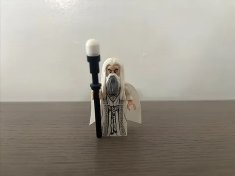 Lego Saruman Minifigure Staff Long Robes Tower of Orthanc Sealed Hair & Cape