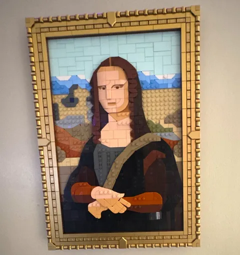 LEGO Mona Lisa Framed Mosaic Wall Art Portrait Set, Tan/Multicolor