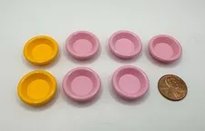Lego Pink & Yellow Bowl Lot  - 7 Pieces