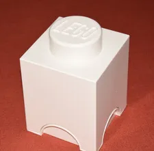 Lego Storage Container White Stackable Brick bin 1 X 1 Stud Size Plastic