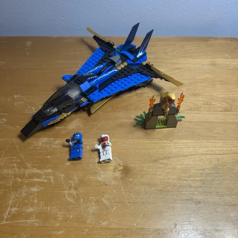 LEGO Ninjago: 9442 Jay's Storm Fighter 99.9% complete all figures + rubber band