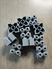 LEGO 90258 Dark Bluish Gray Brick Modified 2x2 w/ Channels & Axle Hole 10 Pieces