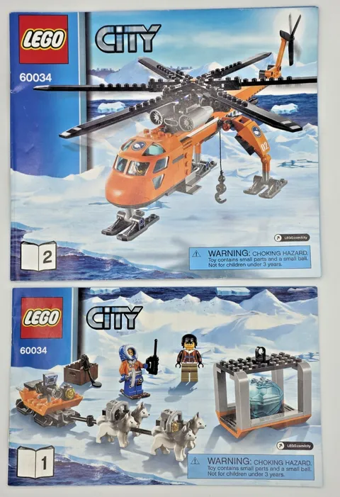 LEGO CITY 60034: Arctic Helicrane Instruction Manuals Only Vol 1 & 2 2014