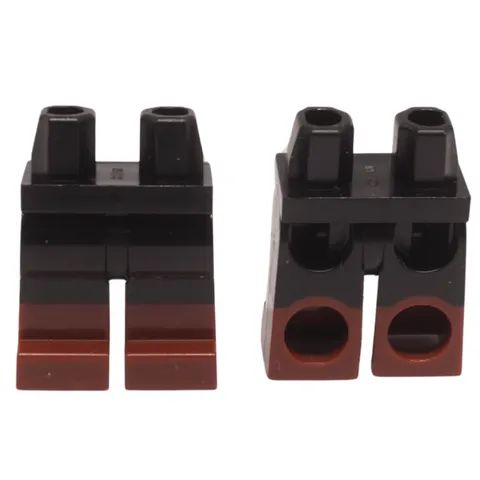 LEGO 2x Minifigure Legs Reddish Brown Boots Dual Mold Genuine