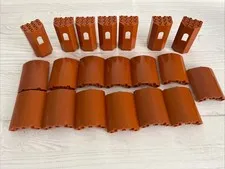 LEGO LOT DARK ORANGE 20 PCS CASTLE WALL PANEL WINDOW QUARTER CYLINDER VARIETY