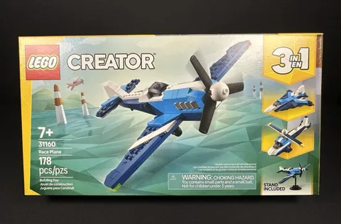 LEGO Creator Race Plane - 31160 - 3 in 1 Set - 178 Pieces (Stand Included)