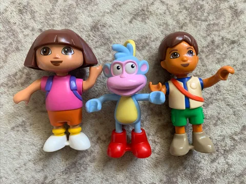 VTG 2002 Lot of 3 Duplo Lego Dora the Explorer Figures: Diego, Dora, Boots