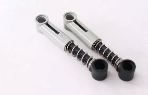 Lego Technic Parts: Shock Absorber Set, 6.5L, Part# 89953, Black Rod w/ Lt Gray