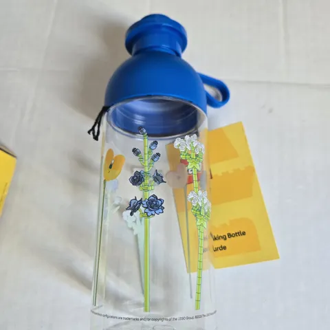 Lego  500ML Blue Transparent Drinking Bottle Great for School  BRAND NEW