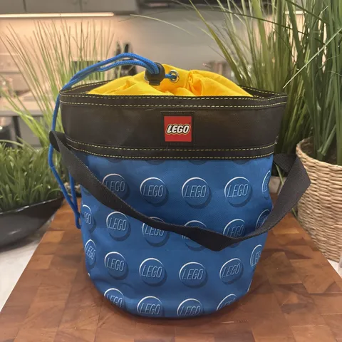 LEGO Cinch Bucket Bag TTO212-700 Blue Yellow Drawstring Organizer Storage