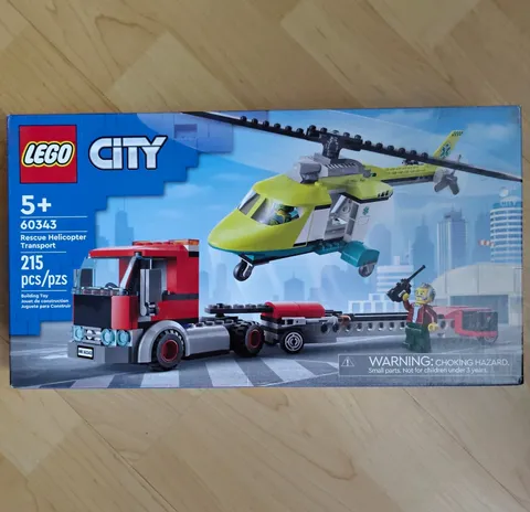 LEGO CITY 60343 Rescue Helicopter Transport Set 215pcs Age 5+ Airport