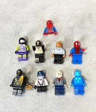 LEGO Marvel Minifigure Lot 8 Figs Spider-Man Outrider Captain America Electro