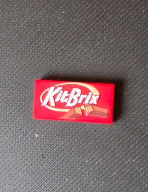 Kit Kat Parody Candy Wrapper custom printed LEGO® 1x2 tile