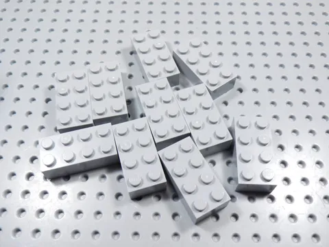 LEGO Lot of 10 Light Bluish Gray 2x4 Bricks BC