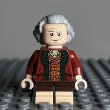 LEGO Lord Of The Rings Bilbo Baggins Light Bluish Gray Hair Minifigure Lor144 3D