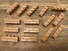 LEGO Medium Nougat Masonry Bricks 1x4 bricks MOC builders lot x15 bricks C12 #3