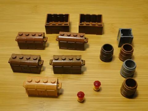 Lego Crate  w/ Handholds City Container Box Barrel Treasure Chest