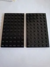 No 405.  2x Lego plate 6x10.  3033 Black