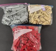 LEGO Mixed Parts Lot Bulk Bricks Plates Pieces Red Tan Gray Over 1 lb Genuine