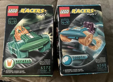 2 LEGO Racers 4572 Scratch & 4568 Loopin  2001 - NIB - Very Rare