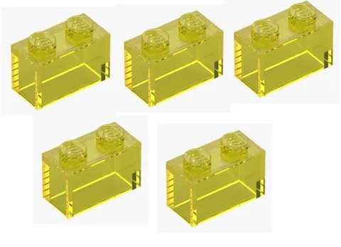LEGO ® 5x brick 1x2 transparent yellow 35743 element 6514265 yellow window brick