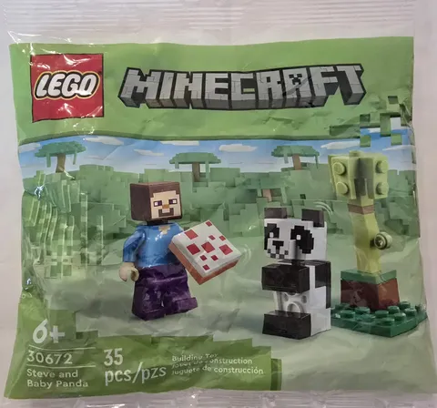 LEGO Minecraft 30672 Steve and Baby Panda Polybag NEW Sealed 35 Pieces