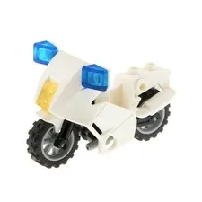 1x LEGO City White Motorcycle Police Headlight Yellow Blue 52035c01