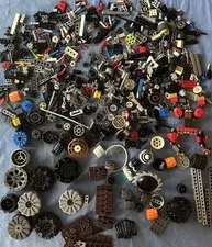 Lego Technic 2 Lb Lot Gears Beams Pins,  Large Wheels Tank Track Moc Lot 2