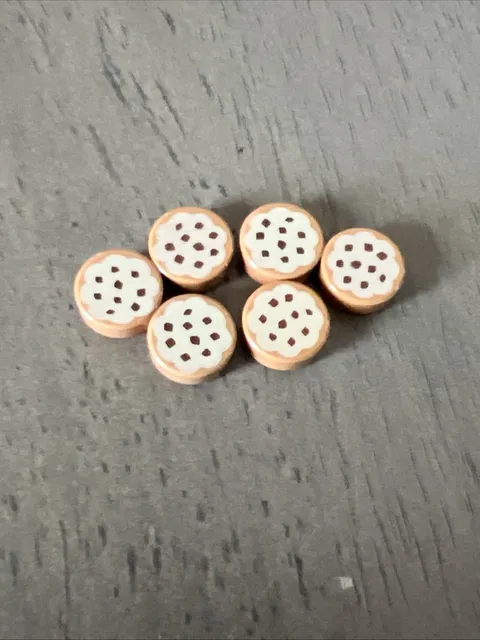 LEGO 98138pb014 Medium Nougat Tile Round 1x1 Frosted Sprinkle Cookie 6 Pieces