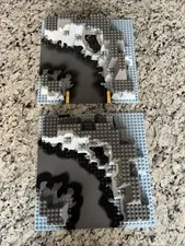 Lego Base plate Lot Of 2x 6024px3 Canyon Gray Underwater Great Condition Rare