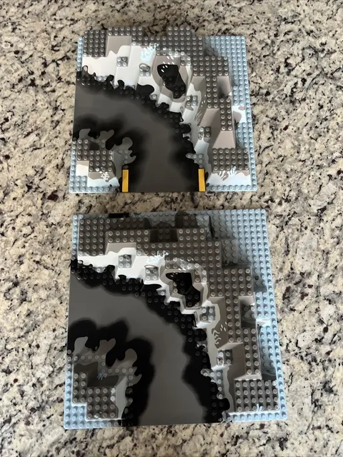 Lego Base plate Lot Of 2x 6024px3 Canyon Gray Underwater Great Condition Rare